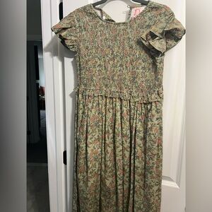 Victoria Dunn Floral Green Maxi Dress size Small